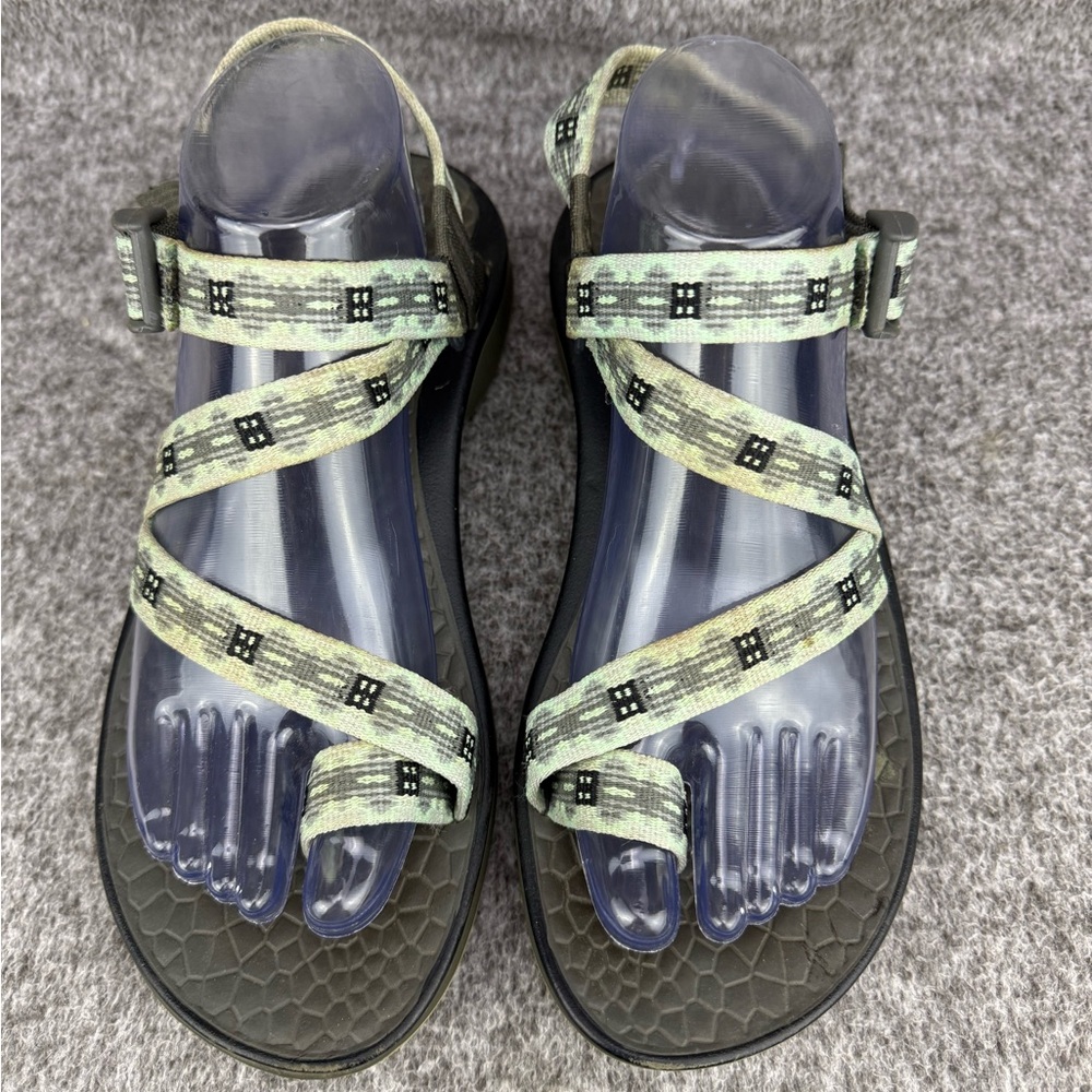 Women's 9 Chaco Z/2 Adjustable Strap Clasic Sandals Green Hiking Shoe W/Toe Loop - Picture 6 of 11